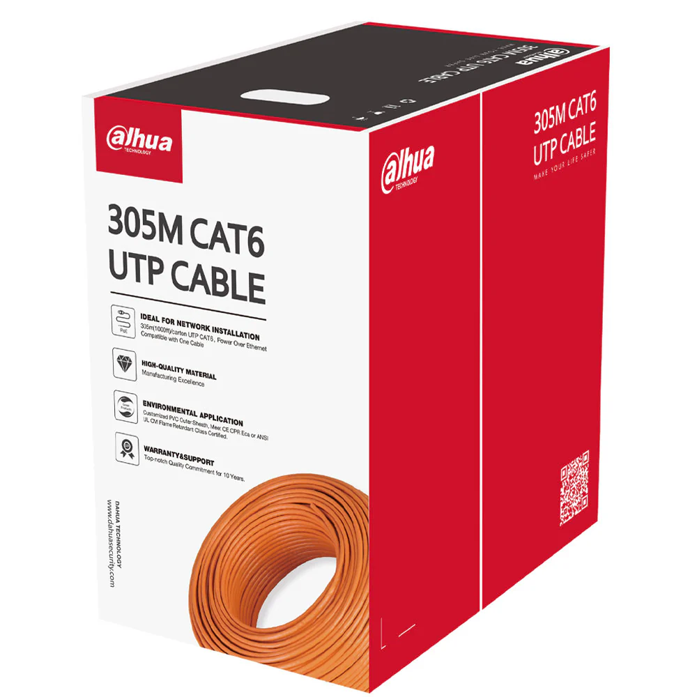  DH-PFM922i-6UN-C     كابل نت وورك داهوا 305 متر  Cat6 UTP