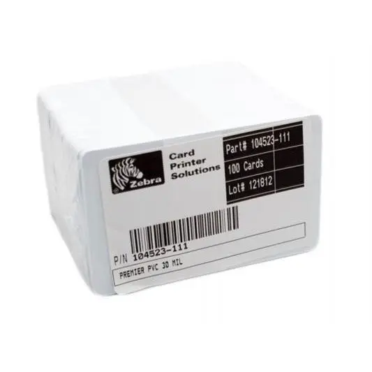 104523-111 ZEBRA CARD CR80 100 PCS كروت بلاستيكية زيبرا 100 حبة 