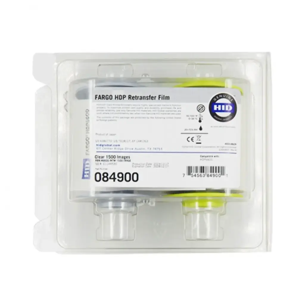 084900    فيلم فارجو HDP6600 الواضح HID 084900 - متوافق مع طابعات HDP6600 (1500 صورة)