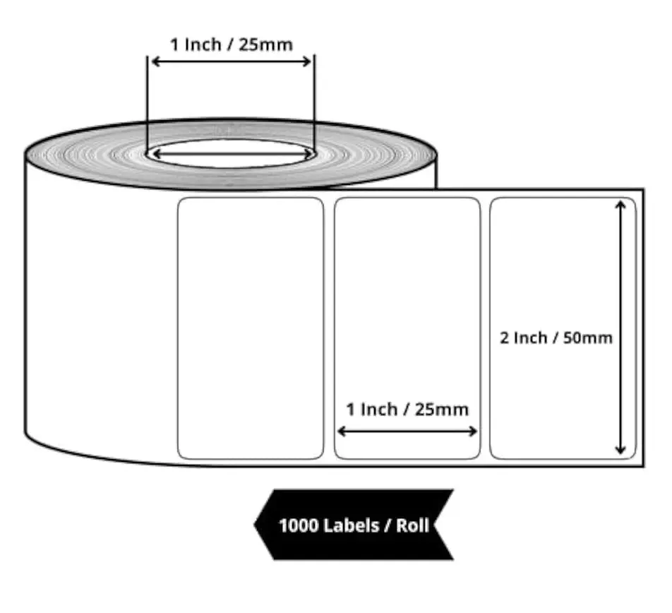ملصق امني غير قابل للازالة لجرد الاصول الثابتة مقاس 50mm*25mm 1000 sticker