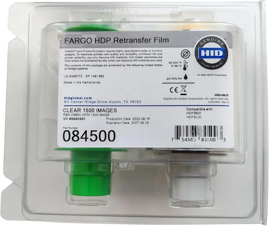 FARGO HDP5600 CLEAR FILM 1500 IMAGE   084500