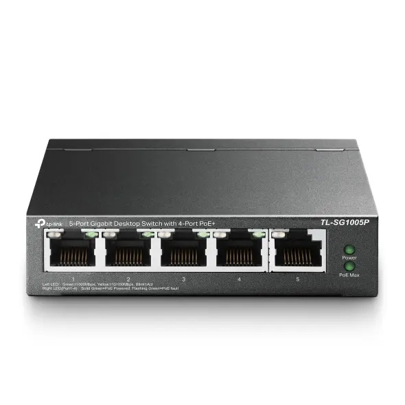 TL-SG1005P    سويتش Gigabit بخمسة منافذ مع أربعة منافذ PoE+
