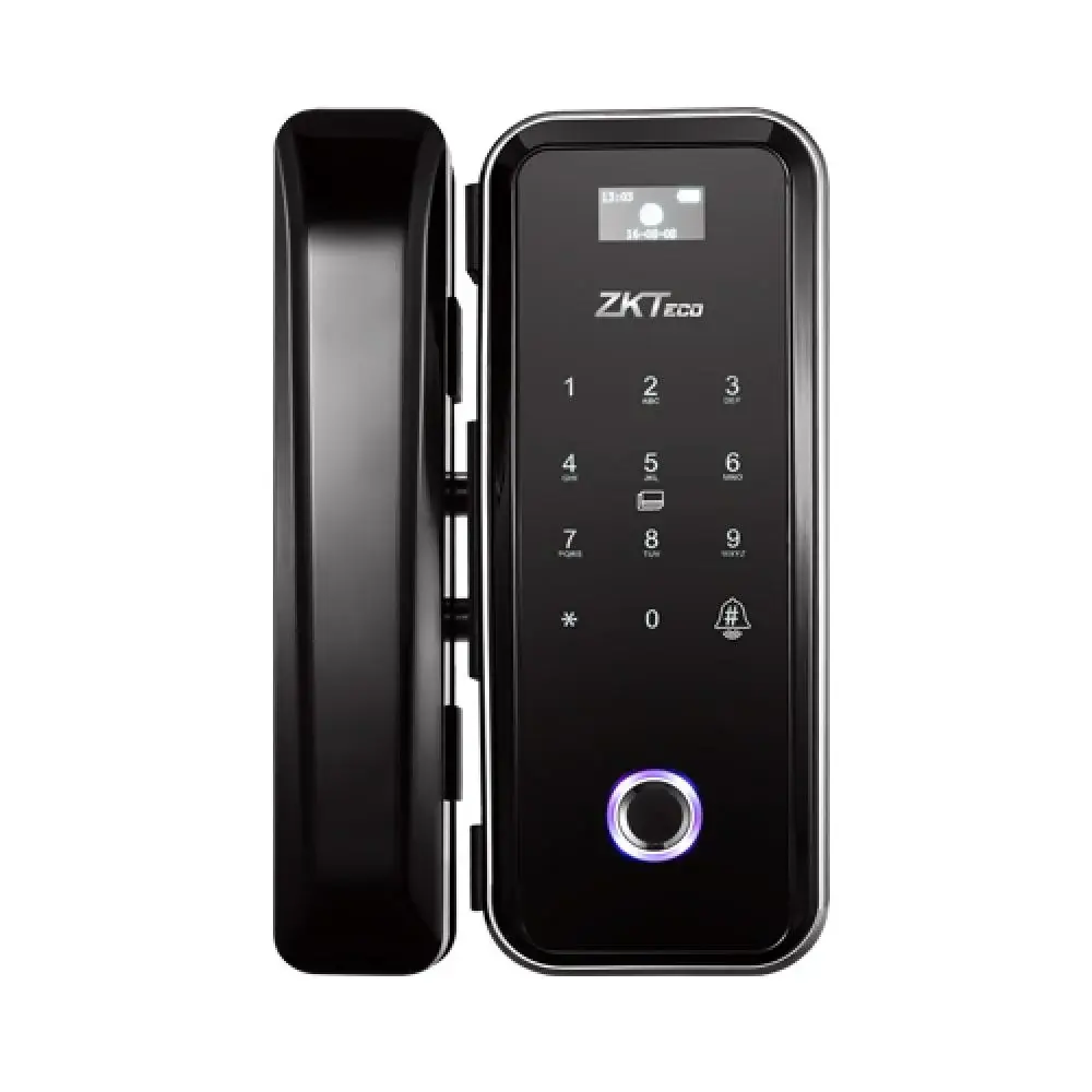 ZKTeco GL300-R Smart Glass Door Lock | قفل زجاجي ذكي ZKTeco GL300-R بالبصمة والبطاقة وكلمة المرور بريموت
