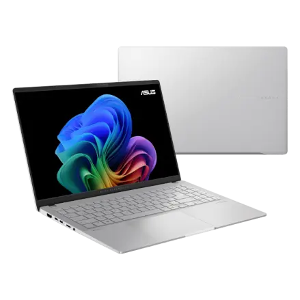 [S5507QA-MA007W] ASUS VIVOBOOK S 15 OLED S5507QA-MA007W | Snapdragon X Plus X1P42100, 16GB RAM, 1TB SSD, 15.6" OLED 3K 120Hz, Qualcomm Adreno GPU, Win 11 Home, Eng-Arab Keyboard, Silver