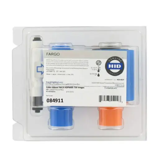 [084911] HID Fargo 084911 YMCK Ribbon – 750 Full-Color Prints for HDP6600 with Sharp Black Text   ( 084911) –