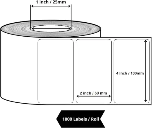 [DTL-100*50-1000L] DIRECT THERMAL LABEL 100*50MM 1000 STICKER 