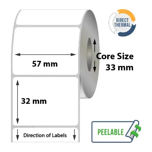 [DTL-57*32-1000L] DIRECT THERMAL LABLE 57*32MM 1000 STICKER  