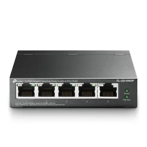 [TL-SG1005P] 5-Port Gigabit Desktop Switch with 4-Port PoE+   TL-SG1005P 
