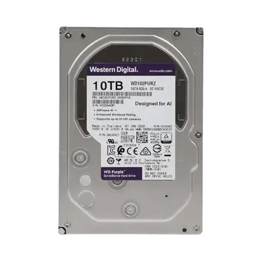 [WD102PURZ] ويسترن ديجيتال قرص صلب 10 تيرابايت داخلي بي سي WD102PURZ إساتا