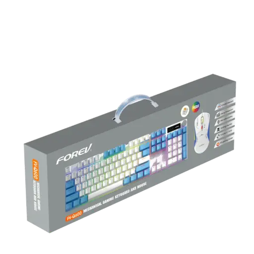 [FVQ600] Forev Wired USB keyboard and mouse FV-Q600 , 104 Keys Mechanical Gaming Keyboards and Mouse Combo