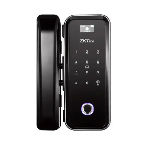 [ZK GL300-R] ZKTeco GL300-R Smart Glass Door Lock | قفل زجاجي ذكي ZKTeco GL300-R بالبصمة والبطاقة وكلمة المرور بريموت