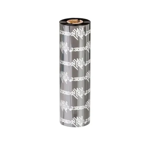 [02300GS11007] Zebra 2300 Wax Ribbon 110x74m  02300GS11007 | شريط حبر باركود زيبرا شمعي أسود